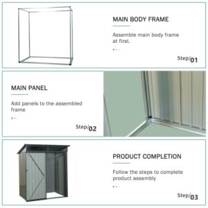 5ft x 3ft Outdoor Metal Storage Shed Transparent Plate Brown