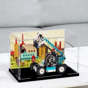 Transparent Acrylic Display Case for Lego 42133 Telescopic Boom Forklift Dustproof Display Case (Model not Included) (3mm)