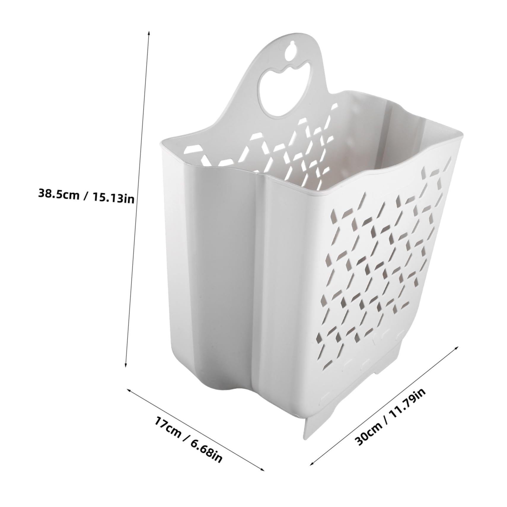 HOMOCONO Collapsible Laundry Basket Wall Laundry Hamper Folding Laundry Hamper Foldable Clothes Basket Wall Mounted Laundry Hamper Laundry Storage Basket Wall Mount Laundry Basket White Pp