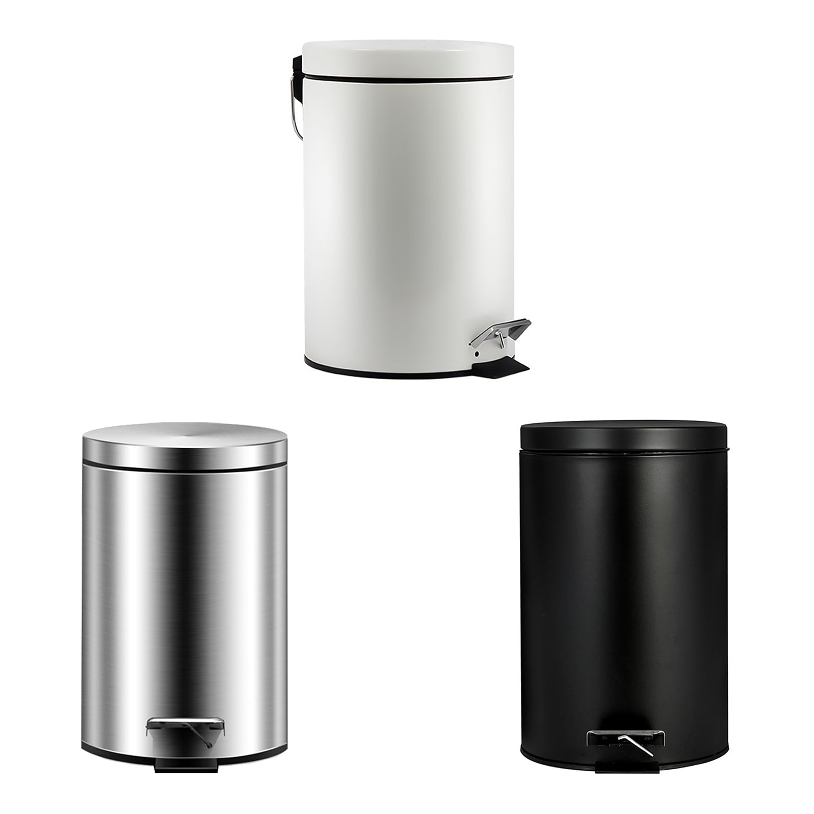 Rubbish Bin 3L Pedal Garbage Small Waste Bin Use Sealed Lid to Lock in Odors