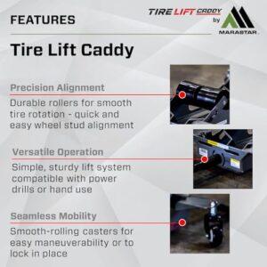 Tire Lift Caddy, Adjustable, Back-Saving Tire Dolly for DIY Enthusiasts, Auto & Tire Shops and Garages, No Assembly Required, 150lbs. Capacity