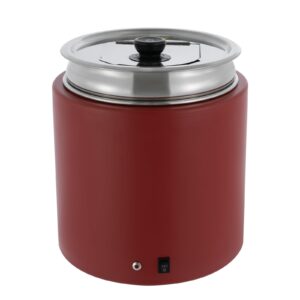 jinhzixiu 2 pcs commercial soup warmer pot 10l/2.64 electric food warmer stainless steel soup warmer with lid countertop soup warmer red large insert soup kettle for cafeteria, hotel