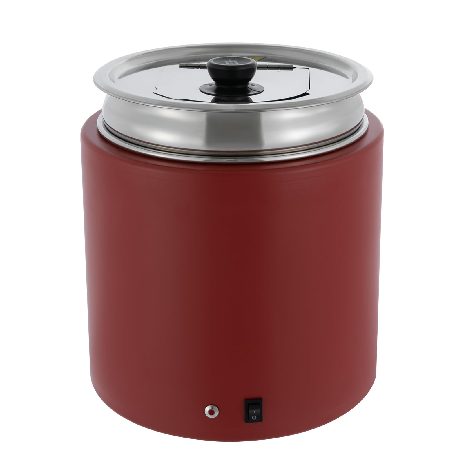 JINHZIXIU 2 Pcs Commercial Soup Warmer Pot 10L/2.64 Electric Food Warmer Stainless Steel Soup Warmer with Lid Countertop Soup Warmer Red Large Insert Soup Kettle for Cafeteria, Hotel