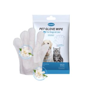 ckandck pet wipes for dogs & cats, nourish fur glove wipes for daily care and traveling,extra thick cleaning deodorizing grooming gloves,rinse free, unscented