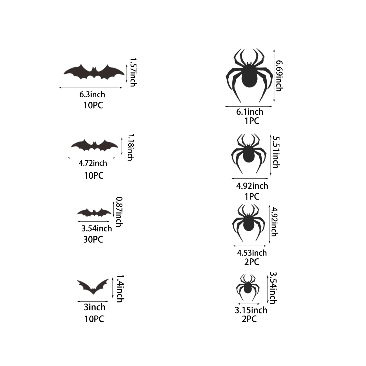 It's Frickin Bats I Love Halloween Banner Black Glitter with 3D Bats Sticker and Glitter Spider Stickers for Halloween Decor Halloween Theme Party Decorations Supplies Kit