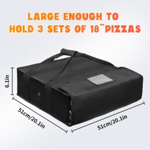 Boczif Pizza Bags for Delivery, Insulated Pizza Bags for Delivery Carry Hot, Pizza Pack for Food Delivery, Reusable Bag, Pizza Warmer Bags for Personal Use, 20x20x6