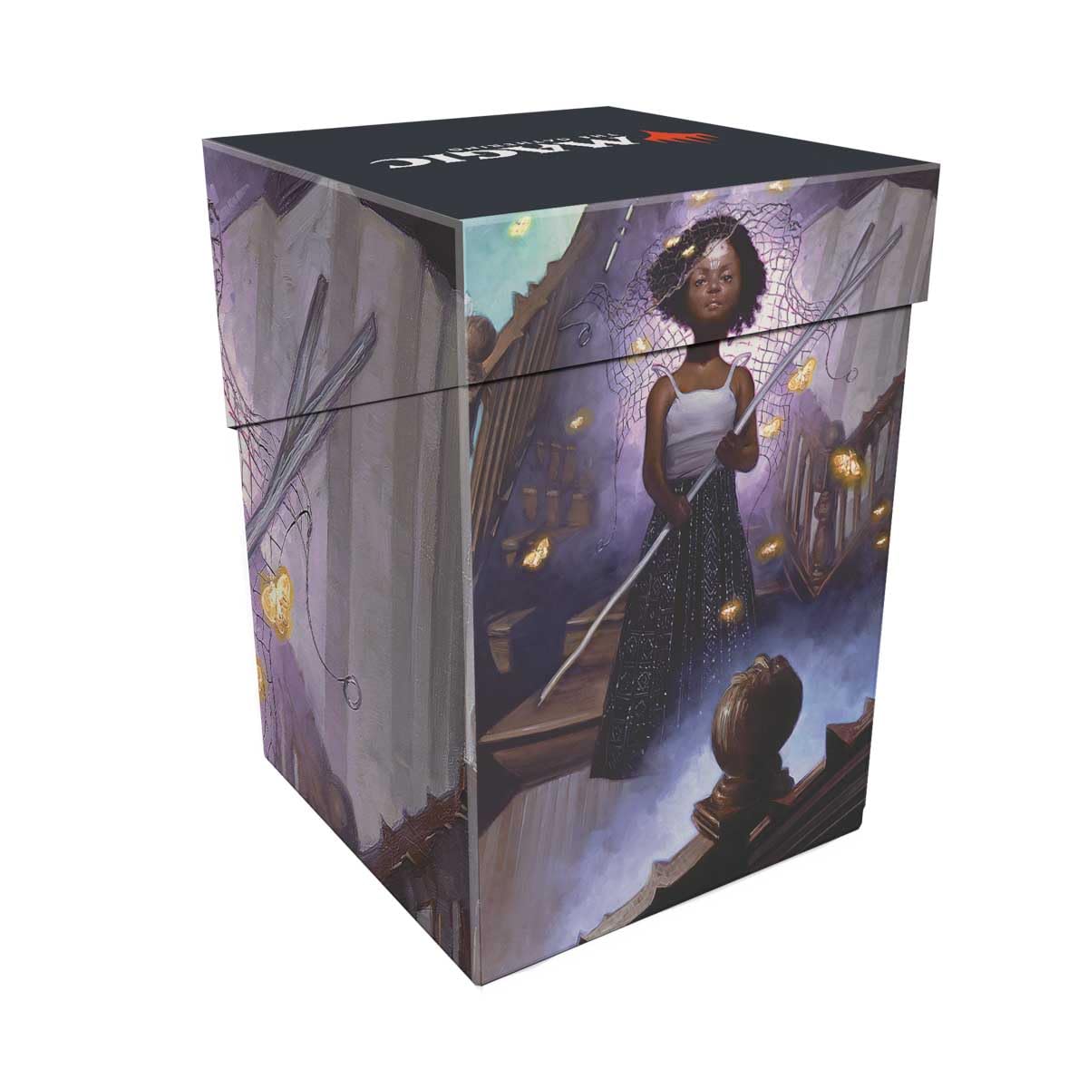 Ultra Pro - MTG Duskmourn 100+ Deck Box Commander Aminatou, Veil Piercer for Magic: The Gathering, Protect and Store up to 100+ Double Sleeves Standard Cards for MTG, Secure Lid, Vibrant MTG Art