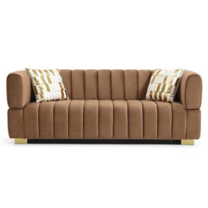 Woodpecker's Inc Luna Luxurious Velvet Sofa (Brown)