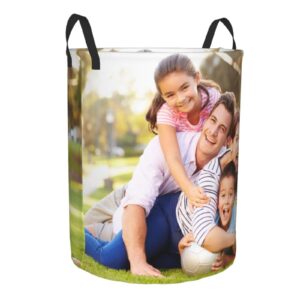 Custom Laundry Hamper For Kids Adults Personalized Dirty Clothes Large Storage Basket Collapsible Customized Waterproof Laundry Baskets With Handle For Bathroom Living Room Bedroom Home Hotel