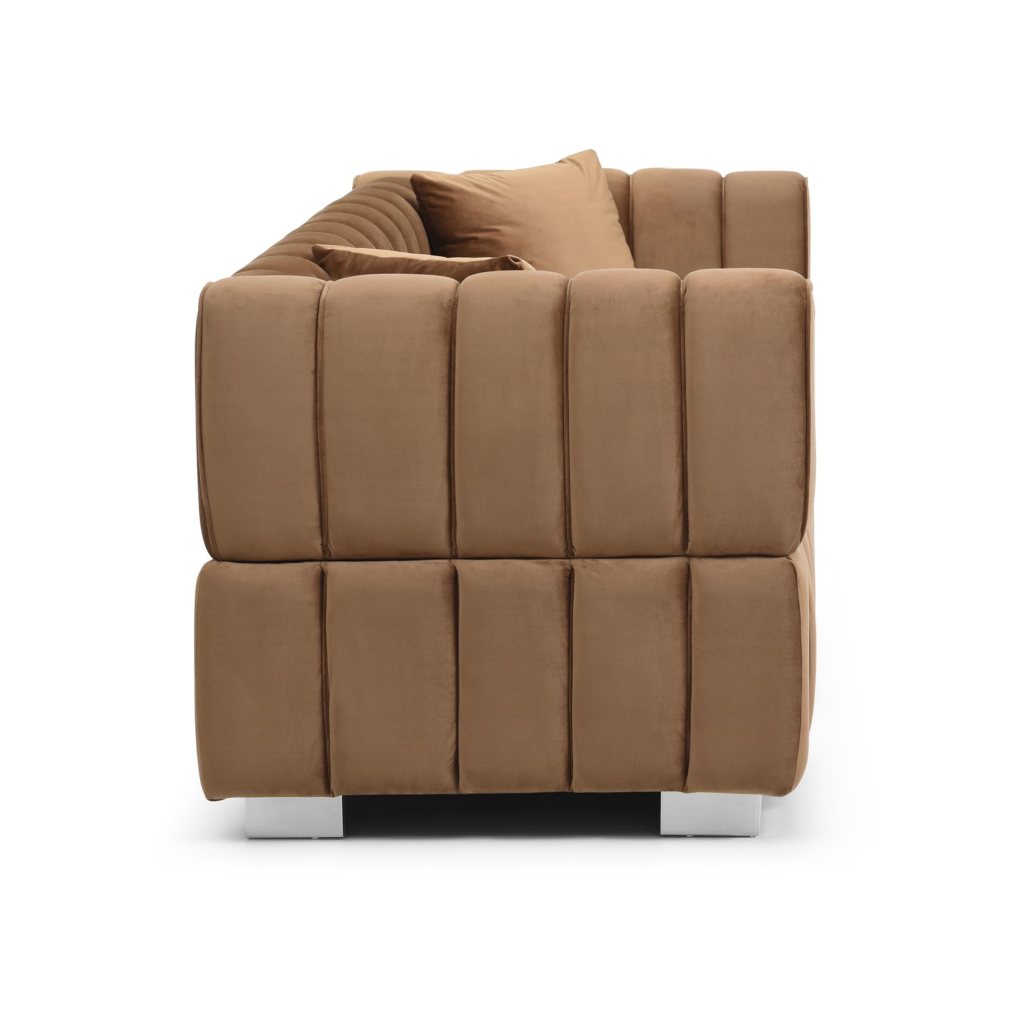 Woodpecker's Inc Luna Luxurious Velvet Sofa (Brown)