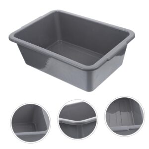 HOMOCONO Utility Tote Bus Tub Bucket Commercial Basket Dish Washing Tub Foot Soak Tub Bus Tub for Restaurant Collapsable White Storage Bins Busser Rectangular Washing Basin Tub Plastic Grey