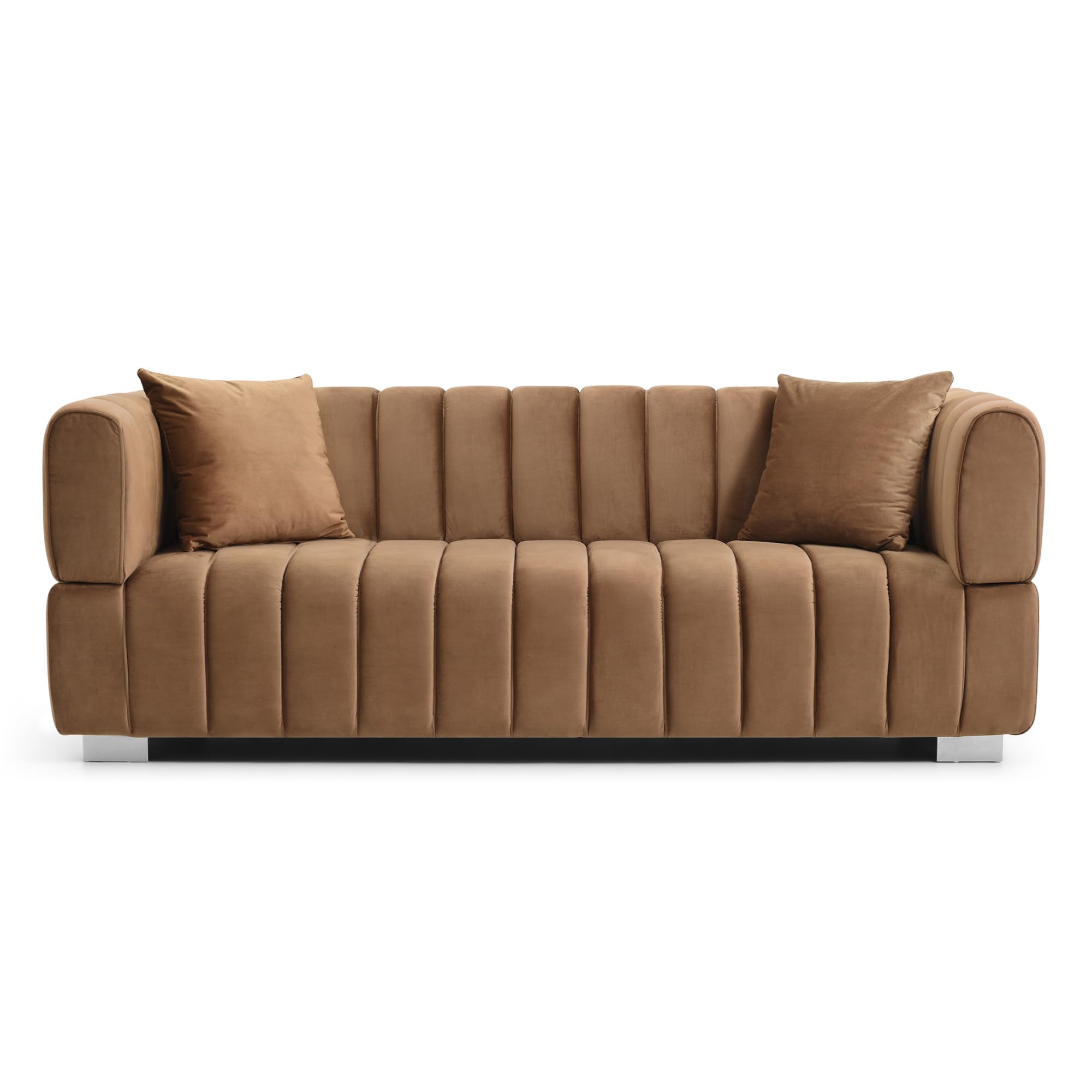 Woodpecker's Inc Luna Luxurious Velvet Sofa (Brown)