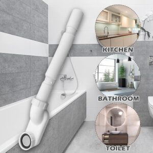 Bathtub Shower Drain Pipe,Flexible Freestanding Tub Drain Kit,Easy Install Low Profile Flat P Trap for Bathtub,Sealing Leakproof Shower Pan Drain for Kitchen,Bathroom,Bedroom