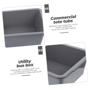 HOMOCONO Utility Tote Bus Tub Bucket Commercial Basket Dish Washing Tub Foot Soak Tub Bus Tub for Restaurant Collapsable White Storage Bins Busser Rectangular Washing Basin Tub Plastic Grey