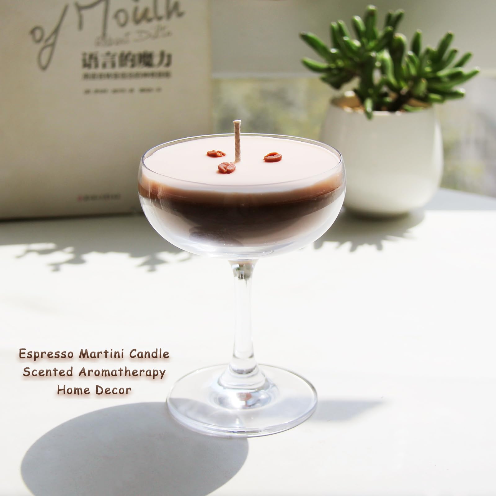 Poranlem Espresso Martini Candle for Women Coffee Lovers 7.5 oz 220ml 100% Soy Wax Home Scented Aromatherapy Candles Birthday Gift Valentine Christmas Room Decor