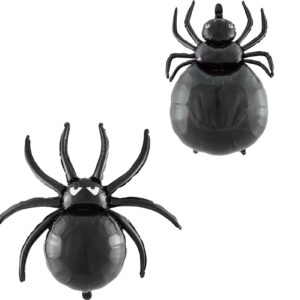 4 Pack Spider Balloons Halloween Spider Foil Balloon for Halloween Party Birthday Haunted House Spooky Decoration Supplies