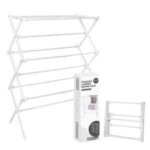 zoes homeware 2024 enhanced clothes drying rack | foldable drying rack clothing for laundry | small collapsible portable dryers for laundry | use for indoor & outdoor | white 37.5"x29"x12"