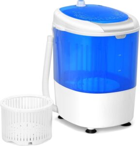 mini portable washing machine, 5.6 lbs capacity portable washer and spinner combo with spin cycle basket & drain hose, semi-automatic laundry washer machine for apartment dorm rv