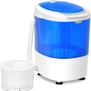 Mini Portable Washing Machine, 5.6 LBS Capacity Portable Washer and Spinner Combo with Spin Cycle Basket & Drain Hose, Semi-automatic Laundry Washer Machine for Apartment Dorm RV