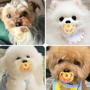 Pet Dog Silicone Pacifier,2024 3Pcs New Calming Dog Pacifier Chew Toy,Dog Binky for Small Dogs,Pet Chew Toy Animal Accessories Decoration,Puppy Pacifier for Small Dogs and Cats (Yellow*3,One Size)