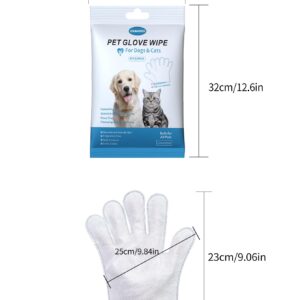 CKANDCK Pet Wipes for Dogs & Cats, Nourish Fur Glove Wipes for Daily Care and Traveling,Extra Thick Cleaning Deodorizing Grooming Gloves,Rinse Free, Unscented