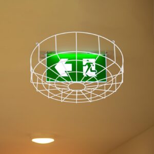 Angoily Wire Guard for Exit Sign Emergency Light Protection Covers Exit Sign Damage Cage Wall Mounted Emergency Signal Metal Wire Guard 14.15 Inch