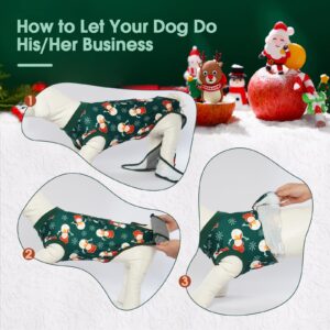 Kuoser Dog Surgery Recovery Suit, Christmas Dog Surgical Recovery Suit for Female Male Dogs, Dog Onesies for Small Dogs, Pet Surgical Suit for Spay Neuter Dog Cone Alternative