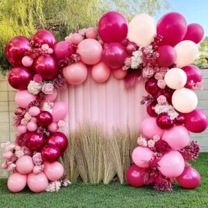 pink balloons hot pink balloon garland different sizes latex light pink balloons arch kit for birthday wedding baby shower princess butterfly girls party bridal shower bachelorette decorations