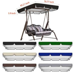 HyzXqq Waterproof Swing Canopy Replacement - Durable 600D Oxford Cloth Garden Swing Seat Cover for Outdoor Patio, Park, and Porch Furniture(Coffee-hdw,76.77" x 49.21" x5.9")