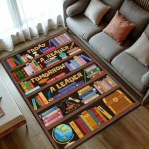 classroom library rug, reading rug for classroom library, carpet for study room, non-slip rubber bottom low pile fade resistant, full size 2x3 3x5 4x6 5x7 6x9 ft s03