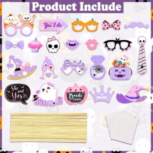 22 Pcs Halloween Bachelorette Party Photo Booth Props Kit-Bride Tribe Party Decorations, She Said Yes Bachelorette Party Photo Booth Props, Halloween Theme Girls Bachelorette Wedding Engagement Party