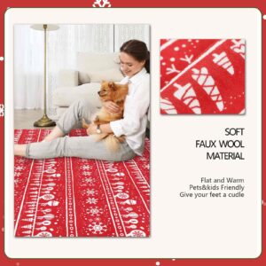 famibay Christmas Area Rug, 8x10 Area Rugs Washable Christmas Rugs for Living Room Large Room Rugs for Under Table, Winter Christmas Carpet Area Rugs for Living Room Bedroom