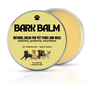 dog balm - natural paw and nose balm for dogs – safe if licked – vet formulated paw balm - dog moisturizer for paws and nose - made in usa