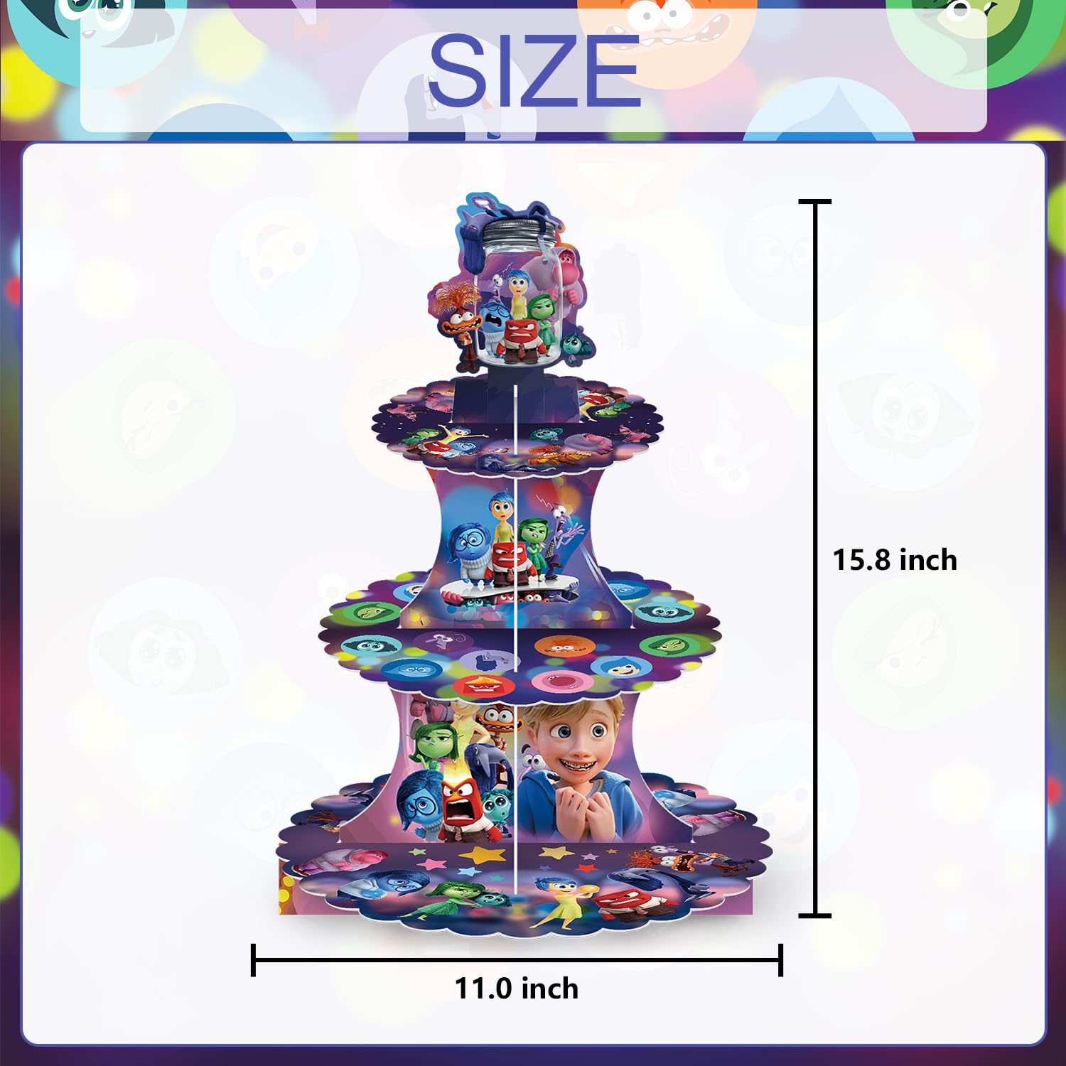 ZEZGERS Inside Cupcake Stand Holder 3 Tier Party Decorations Inside Party Supplies For Birthday Party