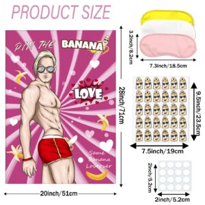 Bridal Shower Games Pin The Banana on The Hunk Bachelorette party GamesWedding Engagement Girls Night Pin The Banana Game 50 Stickers includes Large Poster Single Girl Party Night