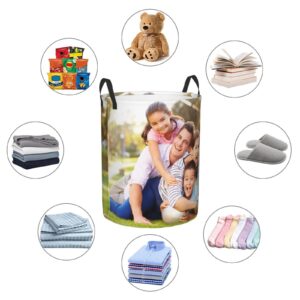 Custom Laundry Hamper For Kids Adults Personalized Dirty Clothes Large Storage Basket Collapsible Customized Waterproof Laundry Baskets With Handle For Bathroom Living Room Bedroom Home Hotel