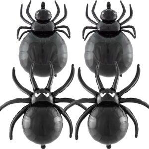 4 pack spider balloons halloween spider foil balloon for halloween party birthday haunted house spooky decoration supplies