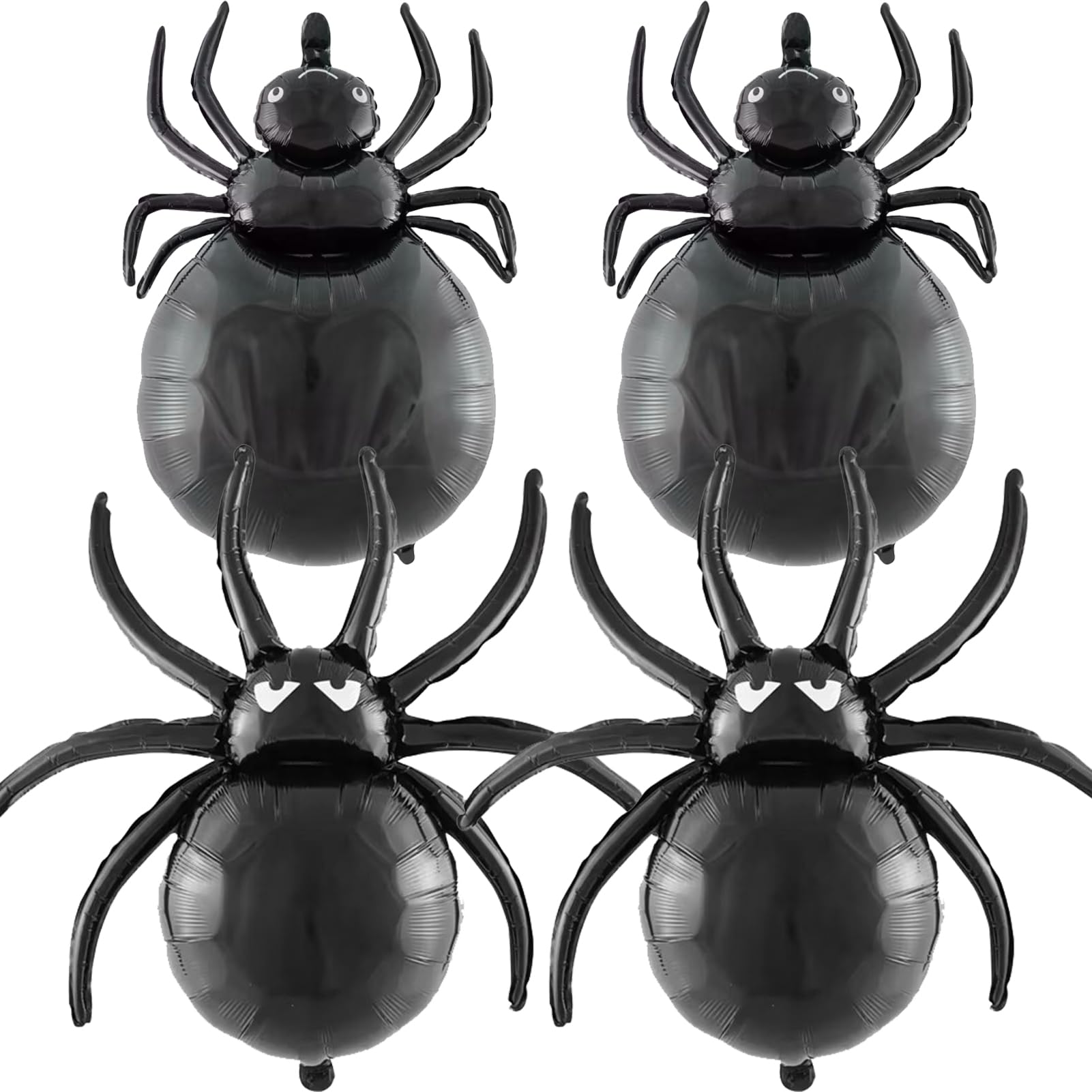 4 Pack Spider Balloons Halloween Spider Foil Balloon for Halloween Party Birthday Haunted House Spooky Decoration Supplies