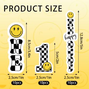 Whaline 30Pcs One Happy Dude Plastic Test Tubes Science Party Test Tubes with Screw Caps Stickers Clear Candy Storage Vials Gumball Candy Container for First Birthday Party Favors