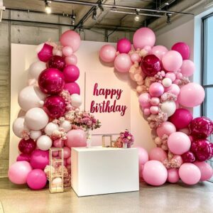 Pink Balloons Hot Pink Balloon Garland Different Sizes Latex Light Pink Balloons Arch Kit for Birthday Wedding Baby Shower Princess Butterfly Girls Party Bridal Shower Bachelorette Decorations