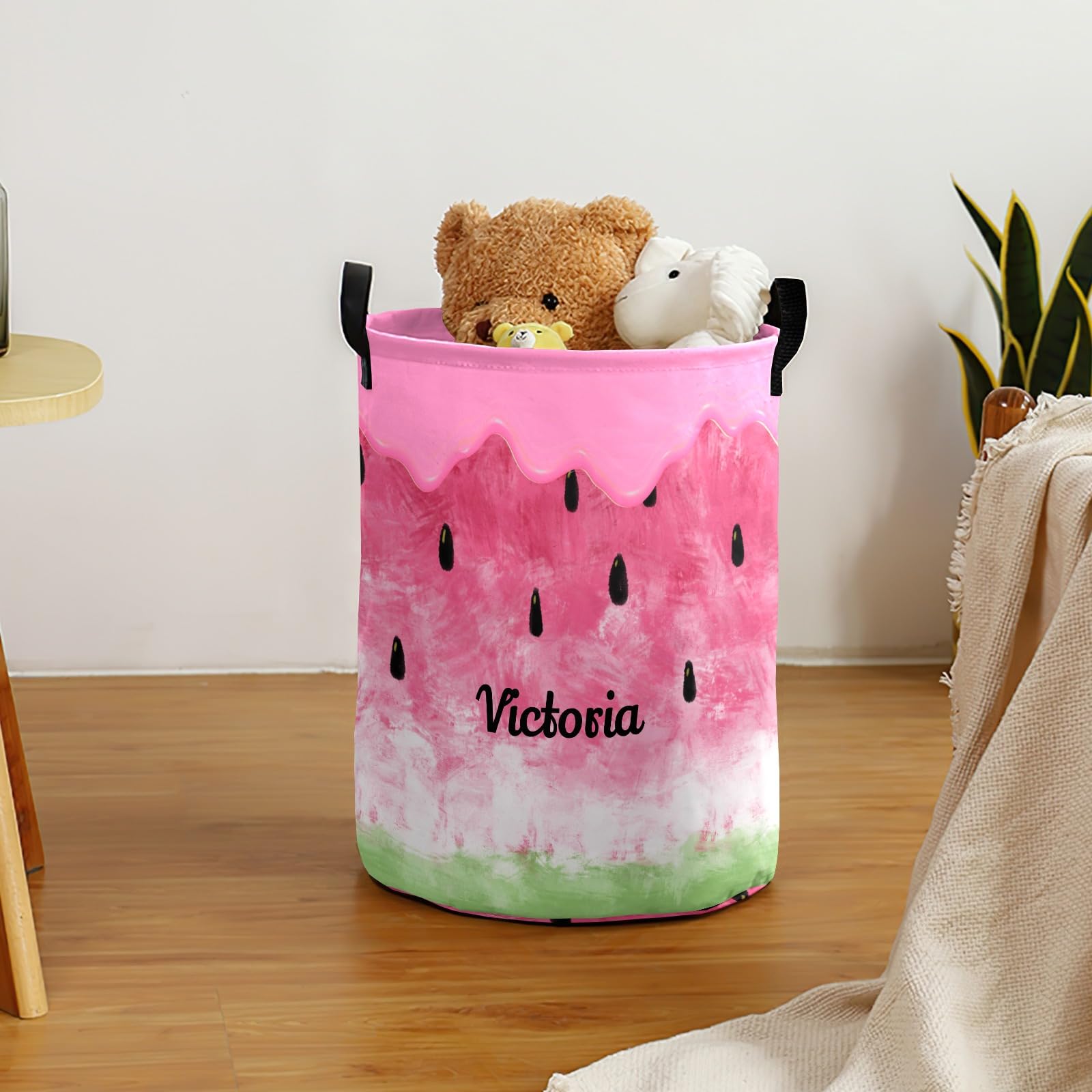 Personalized Storage Basket,Summer Watermelon Laundry Hamper,Personalized Clothes Hamper,Storage Bins,Gift Baskets,Room Decor