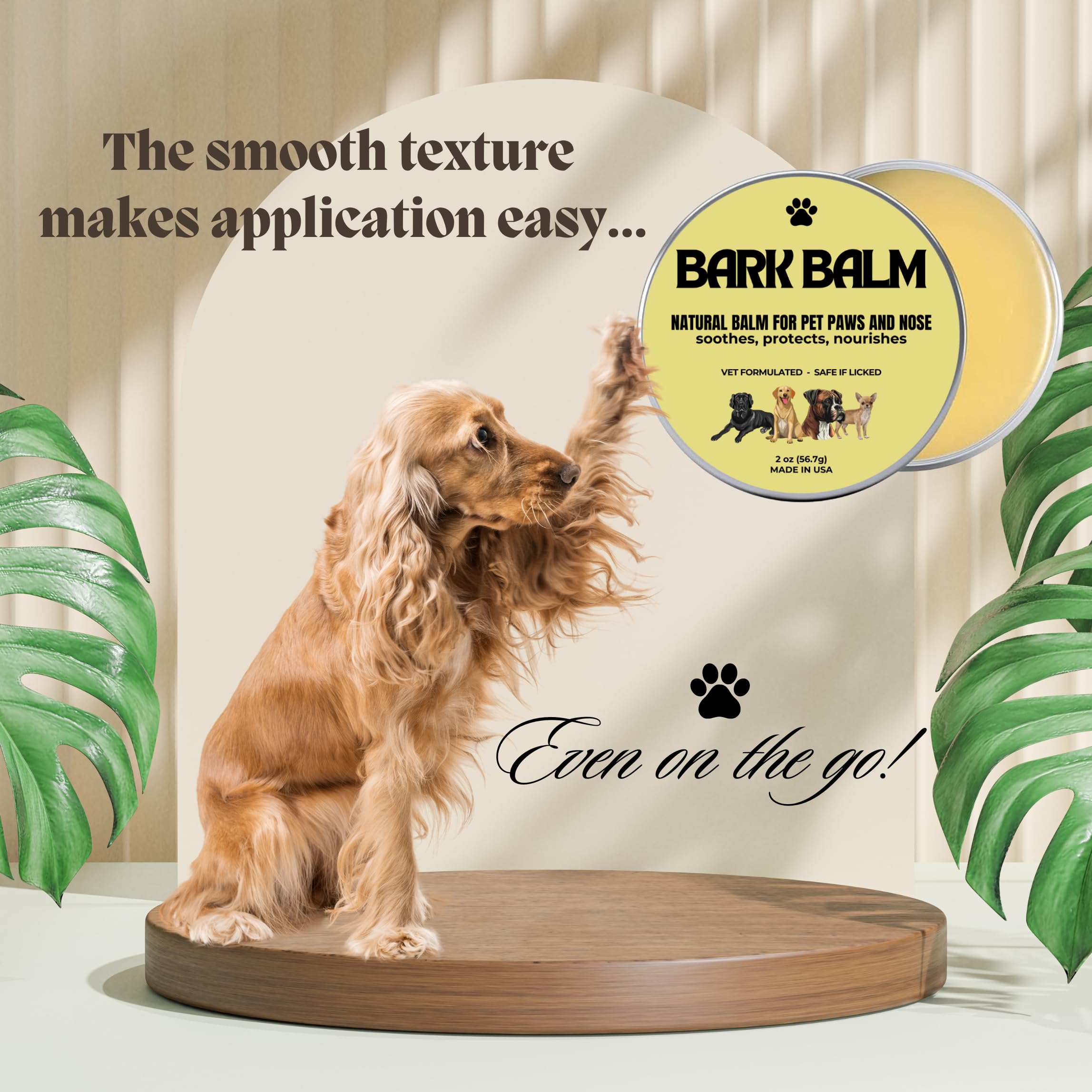 Dog Balm - Natural Paw and Nose Balm for Dogs – Safe if Licked – Vet Formulated Paw Balm - Dog Moisturizer for Paws and Nose - Made in USA