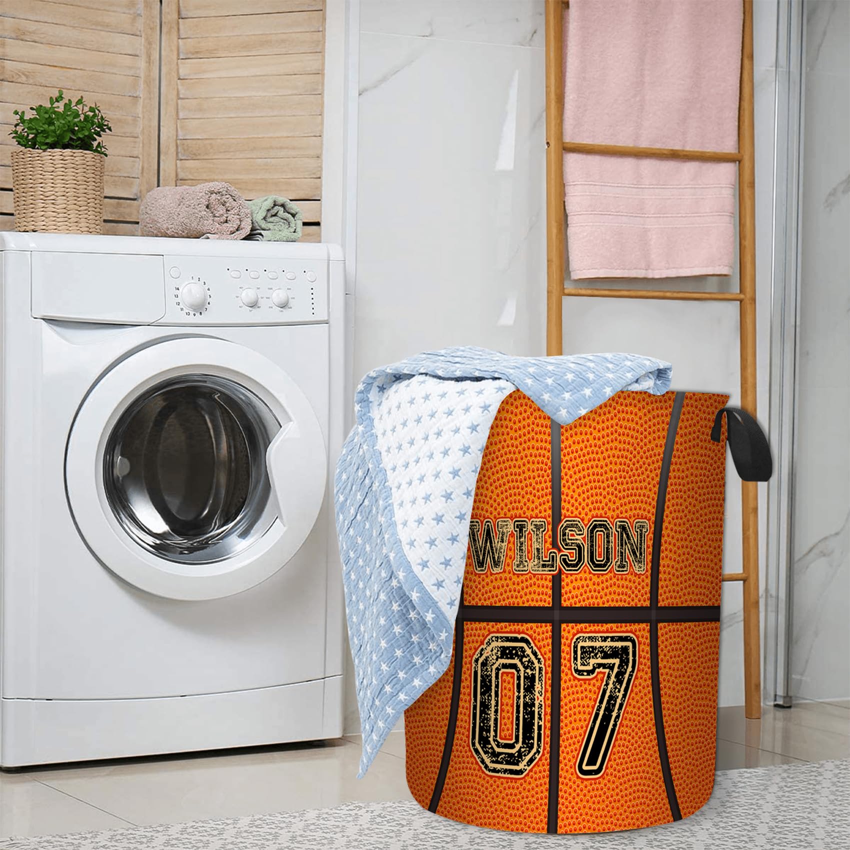 Personalized Basketball Laundry Hampers Custom Laundry Basket Customized Dirty Clothes Hamper with Name/Number Nursery Hamper for Boys Kids Baby Clothes Hamper