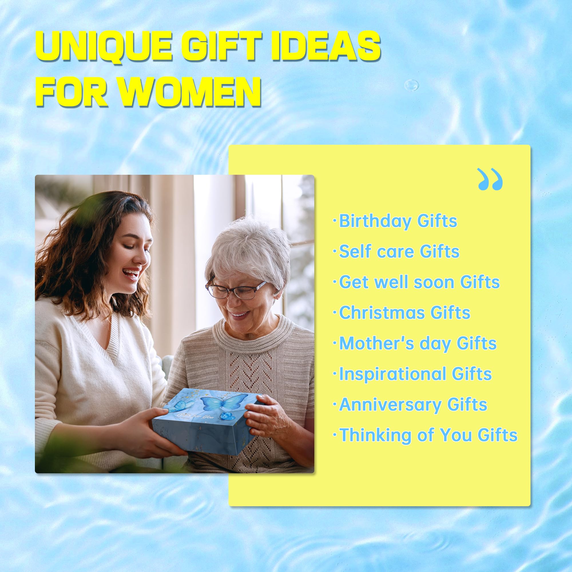 Mom Happy Birthday Gift Basket for Women, Self Care Package Relaxing Spa Gift Sets Women, Get Well Soon Gift Basket for Best Friend, Sister, Coworker, Mothers Day Christmas Anniversary Gifts for Women