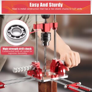 Portable Drill Guide Self-Centering Portable Drill Guide w/Chuck Key, 0° To 60° Angle Drill Guide w/Easy-To-Read Protractor Scale,Multi-Angle Drill Guide With Self-Centering Base Woodworking Furniture