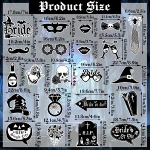 22 PCS Bride Or Die Photo Booth Props- Gothic Bachelorette Decorations for Women Girls, Bridal Shower Engagement Wedding Decorations Rip Single Life for Till Death Do Us Party Supplies