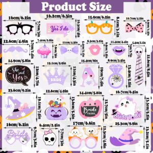 22 Pcs Halloween Bachelorette Party Photo Booth Props Kit-Bride Tribe Party Decorations, She Said Yes Bachelorette Party Photo Booth Props, Halloween Theme Girls Bachelorette Wedding Engagement Party