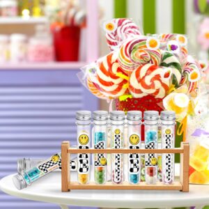 Whaline 30Pcs One Happy Dude Plastic Test Tubes Science Party Test Tubes with Screw Caps Stickers Clear Candy Storage Vials Gumball Candy Container for First Birthday Party Favors