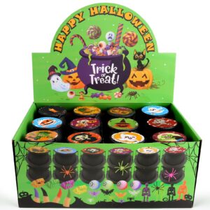 SURCVIO 168 PCS Halloween Party Favors 24 Pack Prefilled Small Plastic Witch Cauldron Halloween Toys in Bulk Halloween Prizes Gifts Miniatures for Kids Trick or Treat