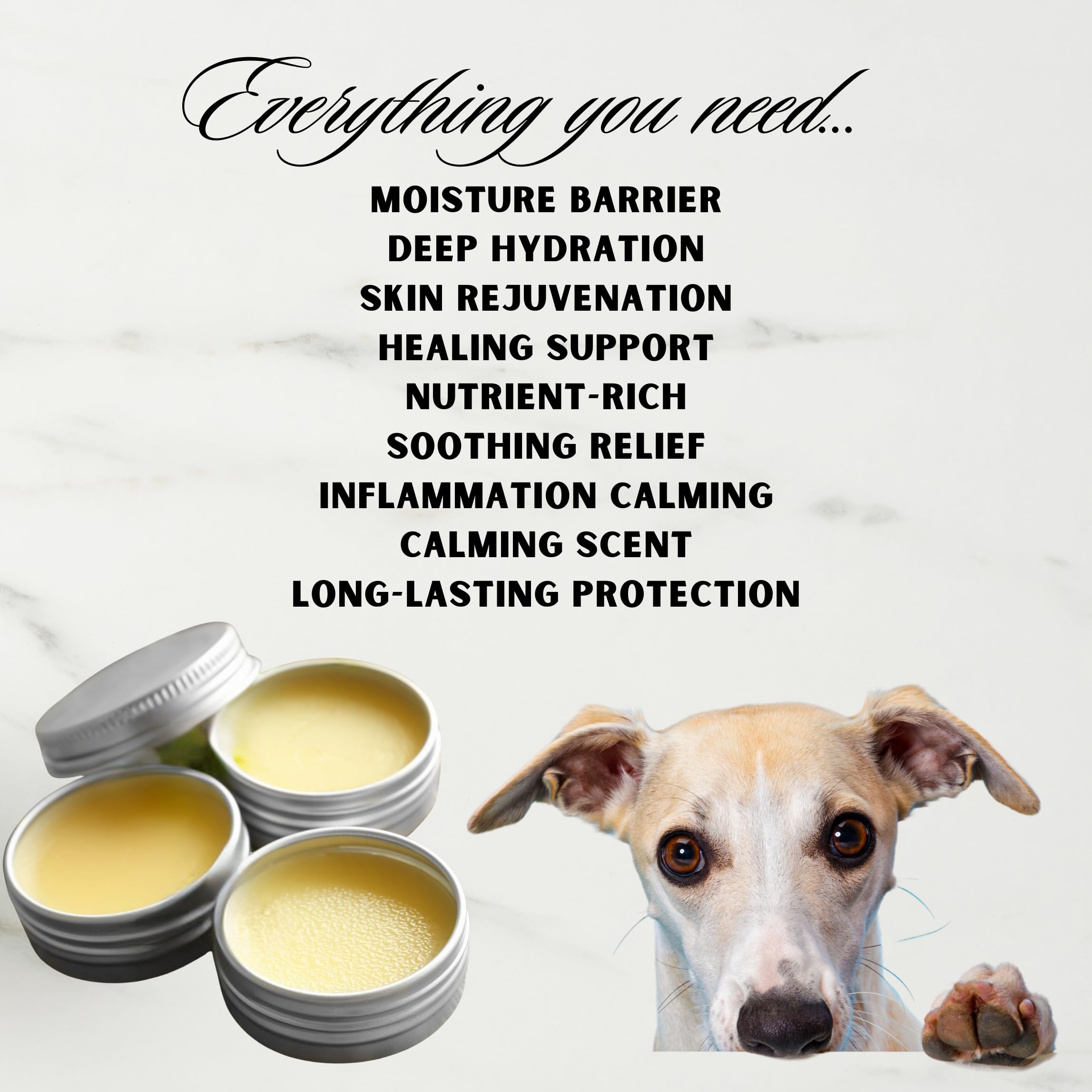 Dog Balm - Natural Paw and Nose Balm for Dogs – Safe if Licked – Vet Formulated Paw Balm - Dog Moisturizer for Paws and Nose - Made in USA